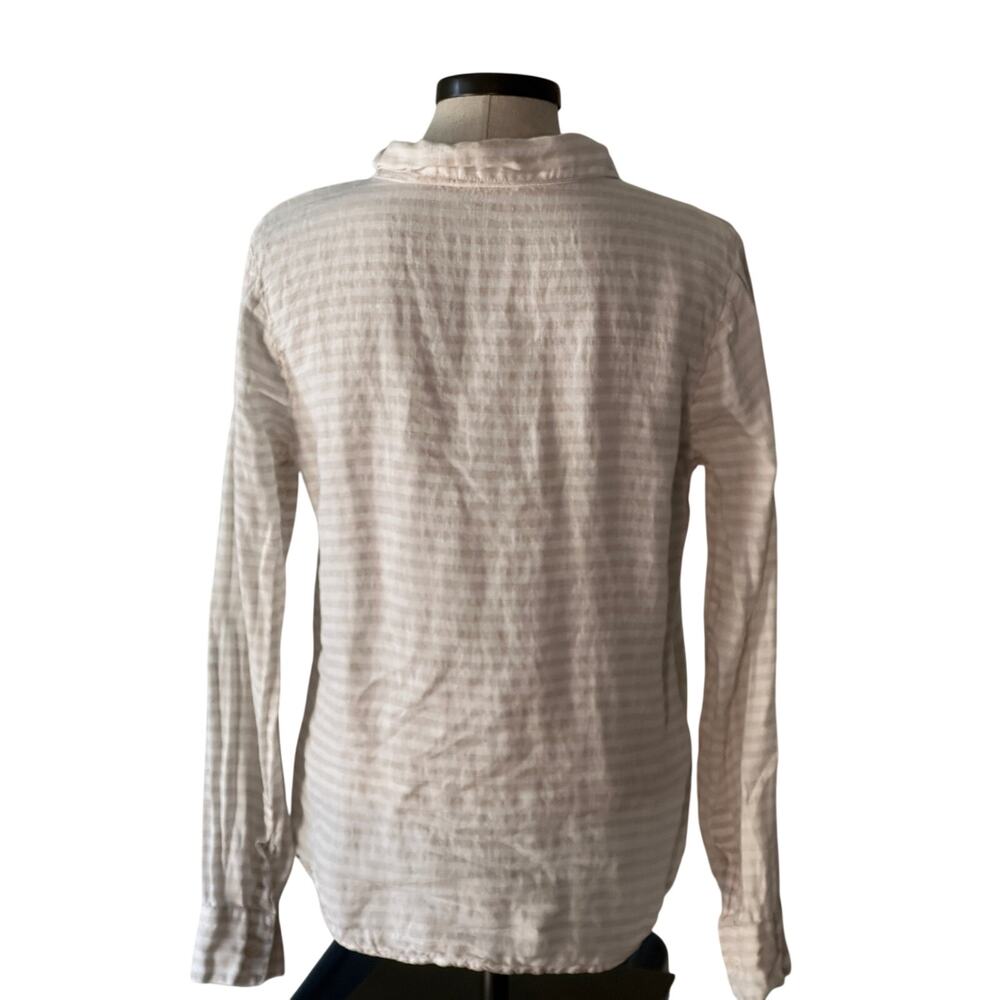 CP Shades Romy Linen Shirt Button Front Neutral Minimalist Lagonlook Stripes - Picture 5 of 9